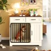 37.4" Dog Crate Furniture with Storage Cabinet & 2 Drawers, Modern Indoor Dog Kennel Side Table for Small/Medium Dogs - 2 of 4