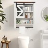 Bathroom Medicine Cabinet, Bathroom Wall Cabinet, Over Toilet Storage Cabinets with Sliding Barn Door & Adjustable Shelf, Wall Mounted - 3 of 4