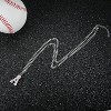 Baseball Initial A-Z Letter Necklace - Men's Baseball Charm Pendant in Stainless Steel Silver Chain, 22inch Personalized Gift - 3 of 4
