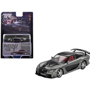 Mazda RX-7 "VeilSide Fortune7" Gray Metallic and Black with Red Interior 1/64 Diecast Model Car by Mini GT - 1 of 4