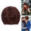NPolar "Unisex Knit Beret Hat Winter Beanie for Women & Men, Soft Stretchy Skull Cap, Cozy & Stylish Cold Weather Accessory" Brown - 3 of 4