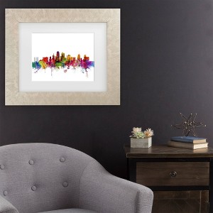 Trademark Fine Art Michael Tompsett Kansas City Skyline Matted Framed Art - 1 of 4