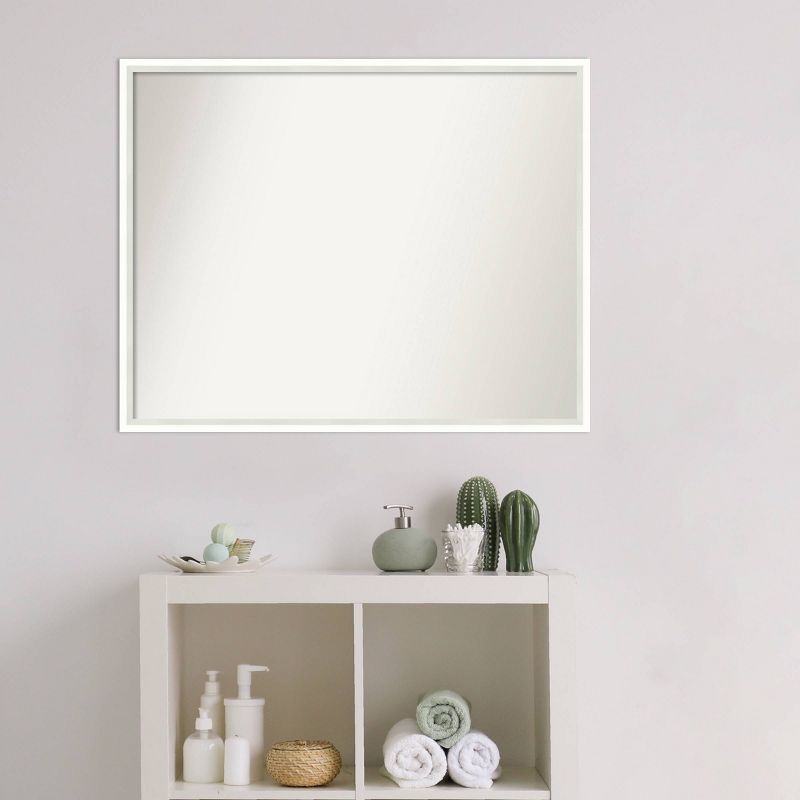 29&#34; x 23&#34; Non-Beveled Lucie Wood Bathroom Wall Mirror White - Amanti Art, 5 of 11