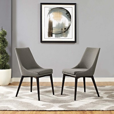 Viscount Granite Upholstered Side Chair with Tapered Wood Legs