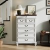 7-Drawer Farmhouse Dresser, 50" Tall Wood Chest w/Rustic Handles, Jewelry Storage Organizer for Bedroom Living Room Hallway - 3 of 4