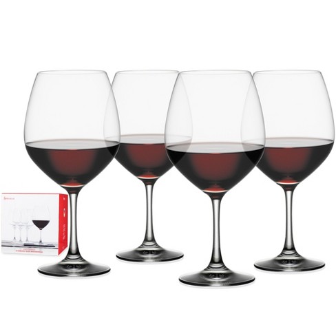 Forespørgsel indebære Frisør Spiegelau Vino Grande Burgundy Wine Glasses Set Of 4 - -made Crystal,  Classic Stemmed, Dishwasher Safe, Red Wine Glass Gift Set - 25 Oz : Target