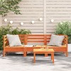 vidaXL Patio Sofa 3-Seater Outdoor Garden Furniture—Wax Brown Pine Wood with Modular Design and Slatted Seat for Terrace/Patio Lounging—75"x25"x24.6" - 3 of 4