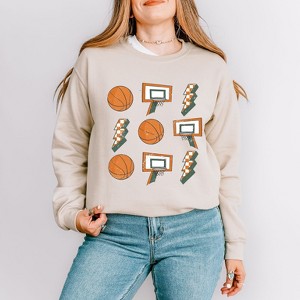 Simply Sage Market Women's Graphic Sweatshirt Basketball Collage - 1 of 4