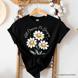 All Oopsies No Daisies T-Shirt, Funny Floral Natural and Black Tee for Quirky and Cottage Vibes| OrnamentallyYou - 1 of 4