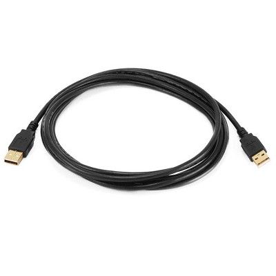 Monoprice USB 2.0 Cable - 10 Feet - Black | USB Type-A Male to USB Type-A Male, 28/24AWG, Gold Plated for Data Transfer Hard Drive Enclosures,