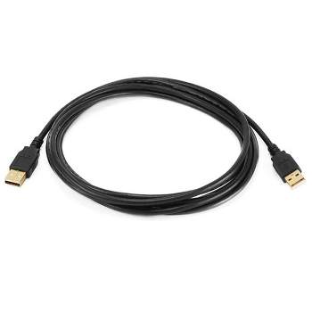 Monoprice USB 2.0 Cable - 10 Feet - Black | USB Type-A Male to USB Type-A Male, 28/24AWG, Gold Plated for Data Transfer Hard Drive Enclosures,