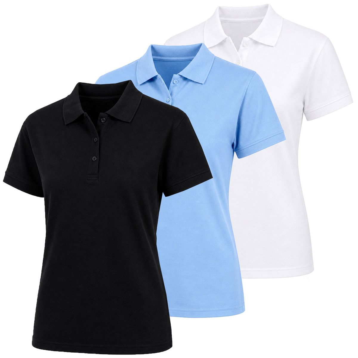 Galaxy by Harvic Junior's Short Sleeve School Uniform Pique Polo Shirt-3 Pack - thumbnail 10