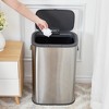 14.5 Gallon/55L Stainless Steel Trash Can - Rust-Resistant Space-Saving Narrow Design with Lockable Lid, Dual-Use Garbage - 4 of 4