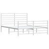 vidaXL White Full Metal Bed Frame with Headboard & Slats, No Mattress, Easy Assembly - 2 of 4