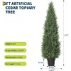 2 Pack Artificial Cedar Topiary Trees Outdoor, UV Resistant Fake Potted Plants for Porch, Patio, Wedding Decor, Realistic Faux Evergreen Shrubs - 2 of 4