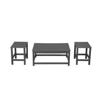 WestinTrends 3pc Outdoor Patio Adirondack Coffeet Table and Side Tables set