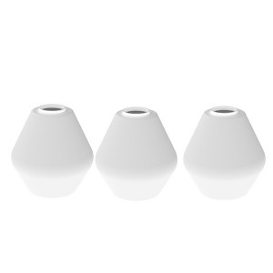 DORESshop 3pk Pear-Shaped Milk Glass Lamp Shades – Soft White Finish – 6" x 5.87" – Replacement Light Covers for Pendant or Vanity Fixture - 1 of 4