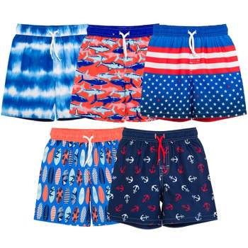 Dreamwave 5 Pack Swim Trunks Bathing Suits Infant to Toddler 
