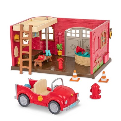 Li'l Woodzeez Honeysuckle Safety Department – 16pc Toy Fire Station Playset