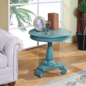UPHA 26-inch Round Wooden Pedestal Side Table - 1 of 3