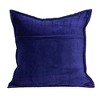 Parkland Collection,Augusta Royal Blue Solid Quilted Throw Pillow - 2 of 4