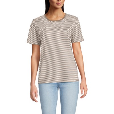 Lands' End Women's Relaxed Supima Cotton Crew Neck T-Shirt