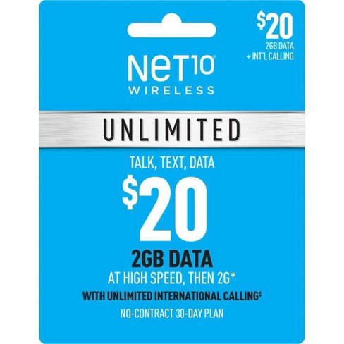 Net10 Wireless 30-Day Unlimited Talk/Text/Data Prepaid Card (Email Delivery) - image 1 of 4