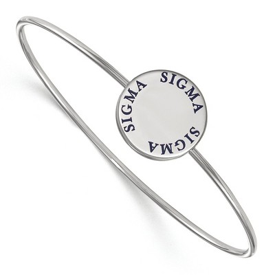 Black Bow Jewelry Sterling Silver Sigma Sigma Sigma Greek Life Bangle Bracelet 7 Inch