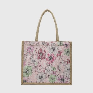 Anna-Kaci Women's Floral Linen - Polyester Tote Bag - Lightweight Floral Print Shopping Bag - 1 of 4