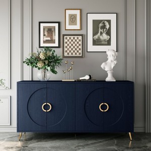Wooden Cabinet With 4 Door For Living Room,Kitchen Cabinet,Storage Cabinets,Dining Room Furniture,Indoor Furniture-Maison Boucle - 1 of 4