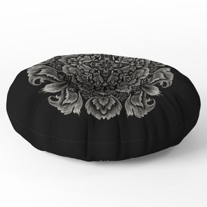 Pimlada Phuapradit Lace Doily Drawing Black Round Floor Pillow - Deny Designs - 1 of 4