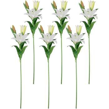 Northlight Real Touch™ White Artificial Lily Floral Stems, Set of 6 -38"