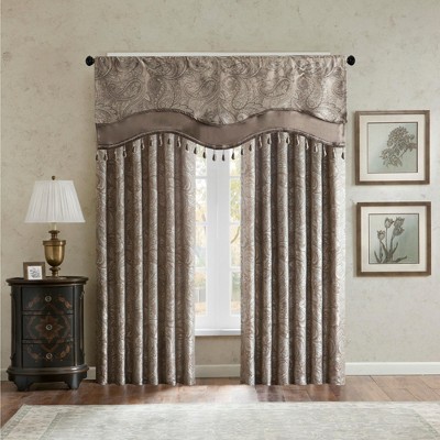 MAYEERTY 50x18" Jacquard Window Valance Navy