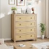 Drawer Dresser for Bedroom, Rattan Dresser, Boho Chest of Drawers, Wooden Chest with Clothes Storage Cabinet - 3 of 4