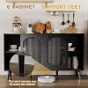Black Sideboard Buffet Cabinet - Fluted Glass Door & Drawers, Multi-Functional Storage for Kitchen, Dining Room, Living Room, Black - 3 of 4