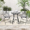 Costway Set of 2/4 Mosaic Chairs for Patio with Decorative Backrest Heavy-Duty Frame - image 4 of 4