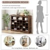 TIRAMISUBEST Sleek Design 24 Shoe Cubby Console, Modern Shoe Cabinet with Curved Base, Versatile Sideboard with Shoe Storage for Hallway - 3 of 4