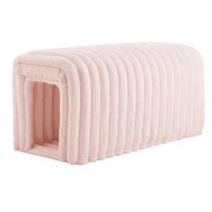 TIRAMISUBEST bench storage foot rest for couch Pet Supplies Corduroy Bench Cat's nest to hide For the Living Room, Entryway and Bedroom,PINK - 1 of 4