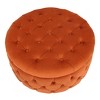 WestinTrends Round Velvet Tufted Storage Ottoman for Living Room Bedroom - 3 of 4