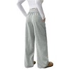 Womens Lace Panel Elastic Waist Relaxed Fit Straight Leg Sweatpants Long Pants - 3 of 4