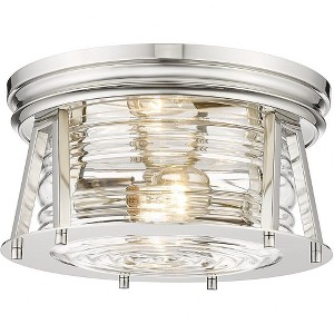 Cape Harbor 2-Light Flushmount Ceiling Light - Bronze Steel, Dimmable, Damp Rated, 12" - 1 of 4