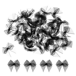 Unique Bargains Fabric Craft Gift Packaging Accessories Satin Mini Ribbon Bows 50 Pcs - 1 of 4