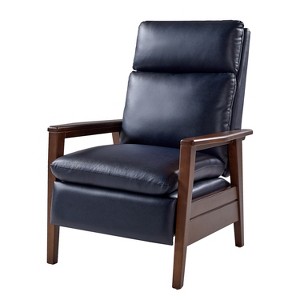 Justus Mid-Century Modern Vegan Leather Solid Wood Recliner|ARTFUL LIVING DESIGN - 1 of 4
