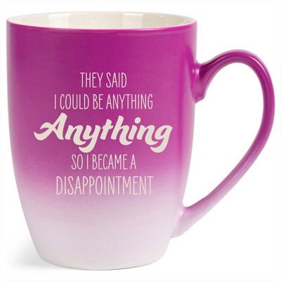 100 North Pink and White Two Toned Ombre, 10 Ounce, Comfortably Fits Your Hands, Ceramic Tea Coffee Cup Mug, They Said I Could Be Anything, So I