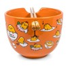 Silver Buffalo Sanrio Gudetama Japanese Top Ramen Dinnerware Set | 20-Ounce Ramen Bowl, Chopsticks - 2 of 4