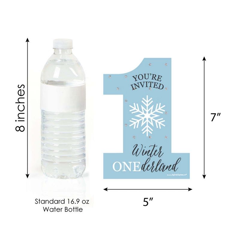 Big Dot of Happiness Onederland - Shaped Fill-in Invites - Snowflake Winter Wonderland Birthday Party Invitation Cards with Envelopes - Set of 12, 5 of 7