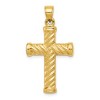 Black Bow Jewelry 14k Yellow Gold Polished Reversible Rope Cross Pendant - 3 of 4