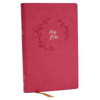 NKJV Holy Bible, Value Ultra Thinline, Pink Leathersoft, Red Letter, Comfort Print - by  Thomas Nelson (Leather Bound)