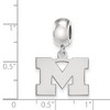 Black Bow Jewelry Sterling Silver Michigan Wolverines NCAA Bead Charm - 3 of 4