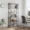 6 Tier Industrial Bookshelf, Wood Bookcase, Storage Rack Shelf, Rustic Tall Standing Bookshelves, Display Rack for Bedroom Living Room Home Office - 4 of 4